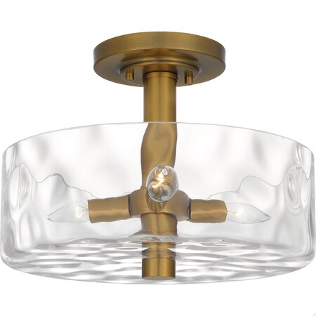 Quoizel Calpella 3-Light Aged Brass Semi-Flush Mount QSF5608AB